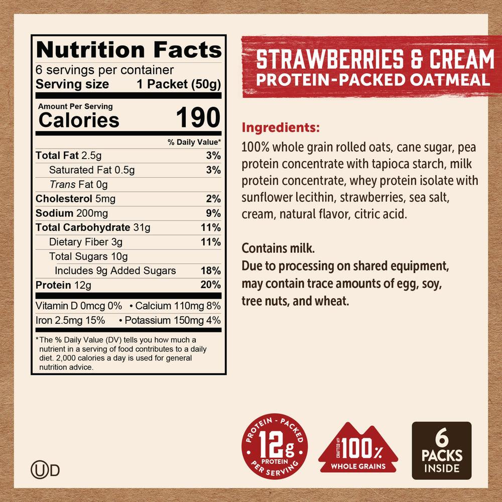 Steaming Kodiak Strawberries & Cream oatmeal bowl with berry swirls
