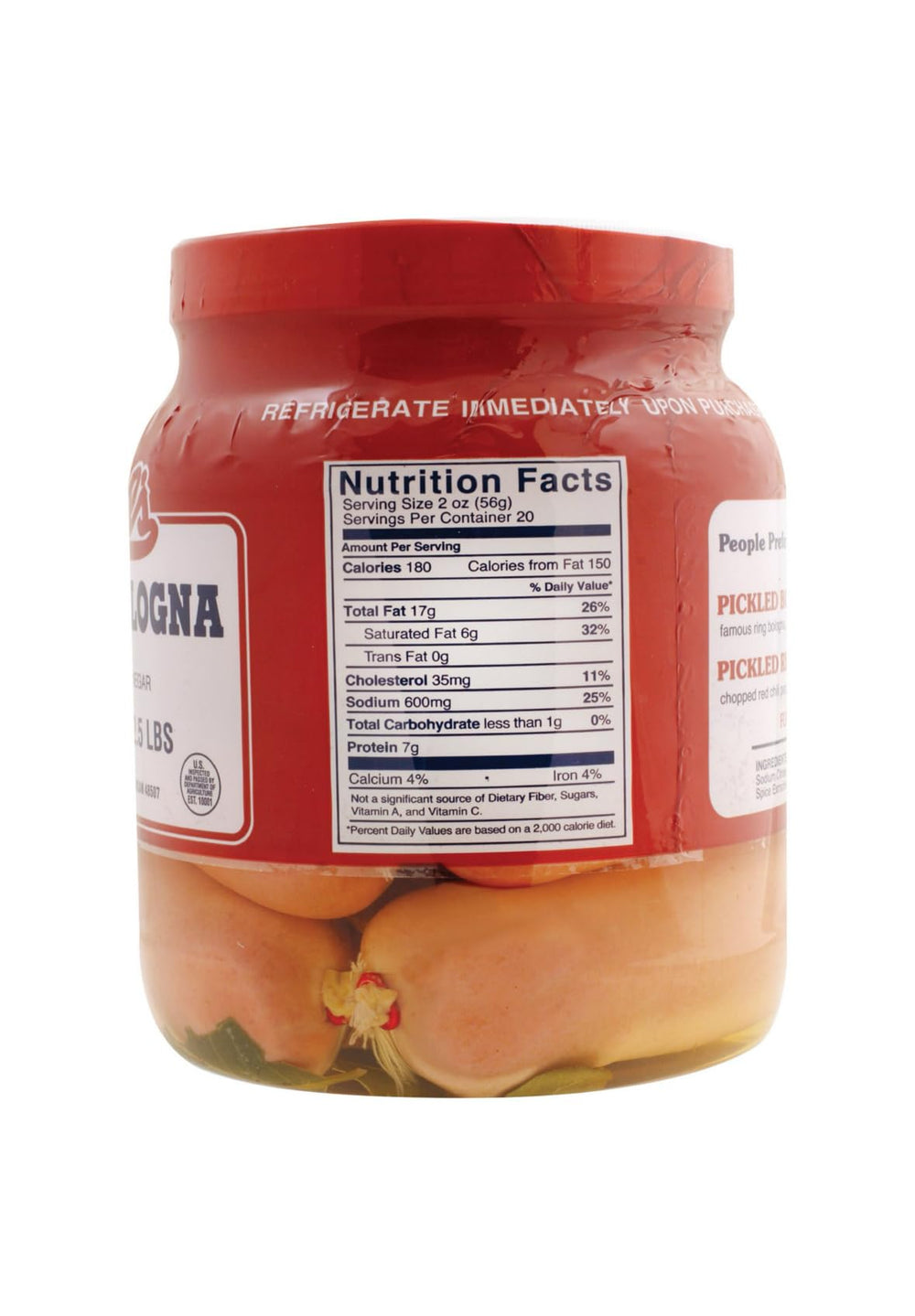 Sliced Koegel's pickled bologna on a plate, great for a zesty appetizer.