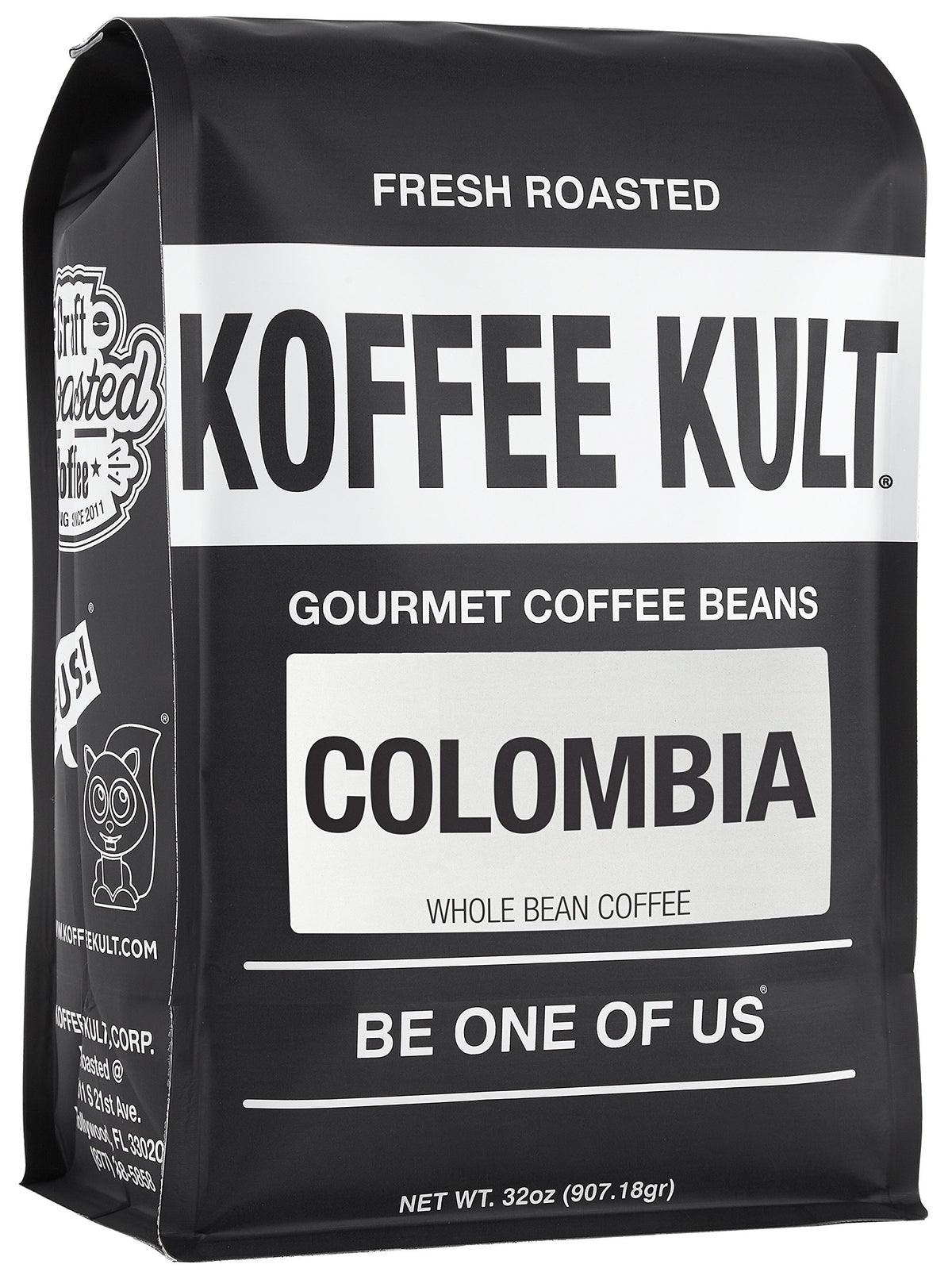 Koffee Kult Colombia whole-bean 32oz for rich espresso and drip coffee