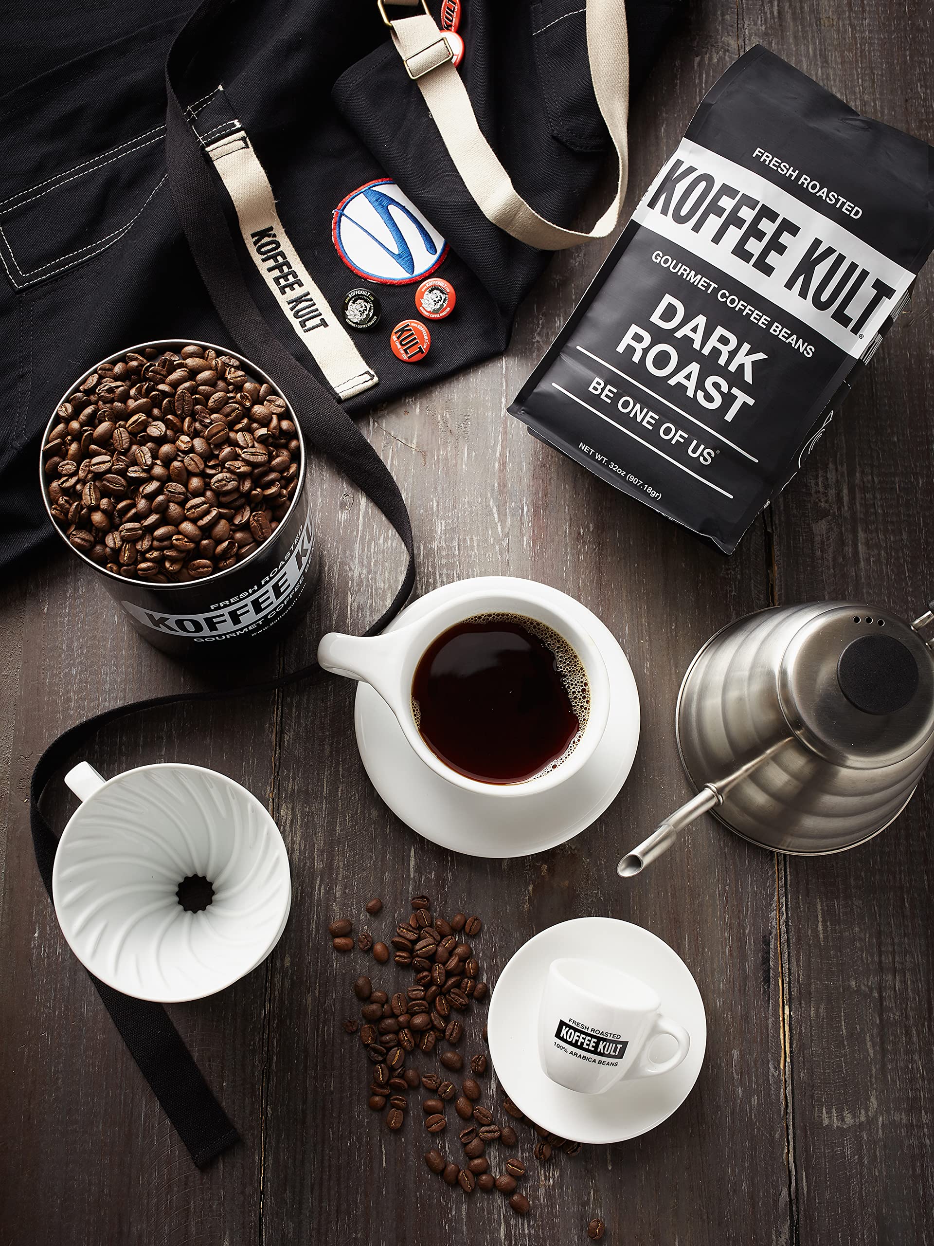 Espresso-ready Koffee Kult dark roast beans for smooth, balanced extraction