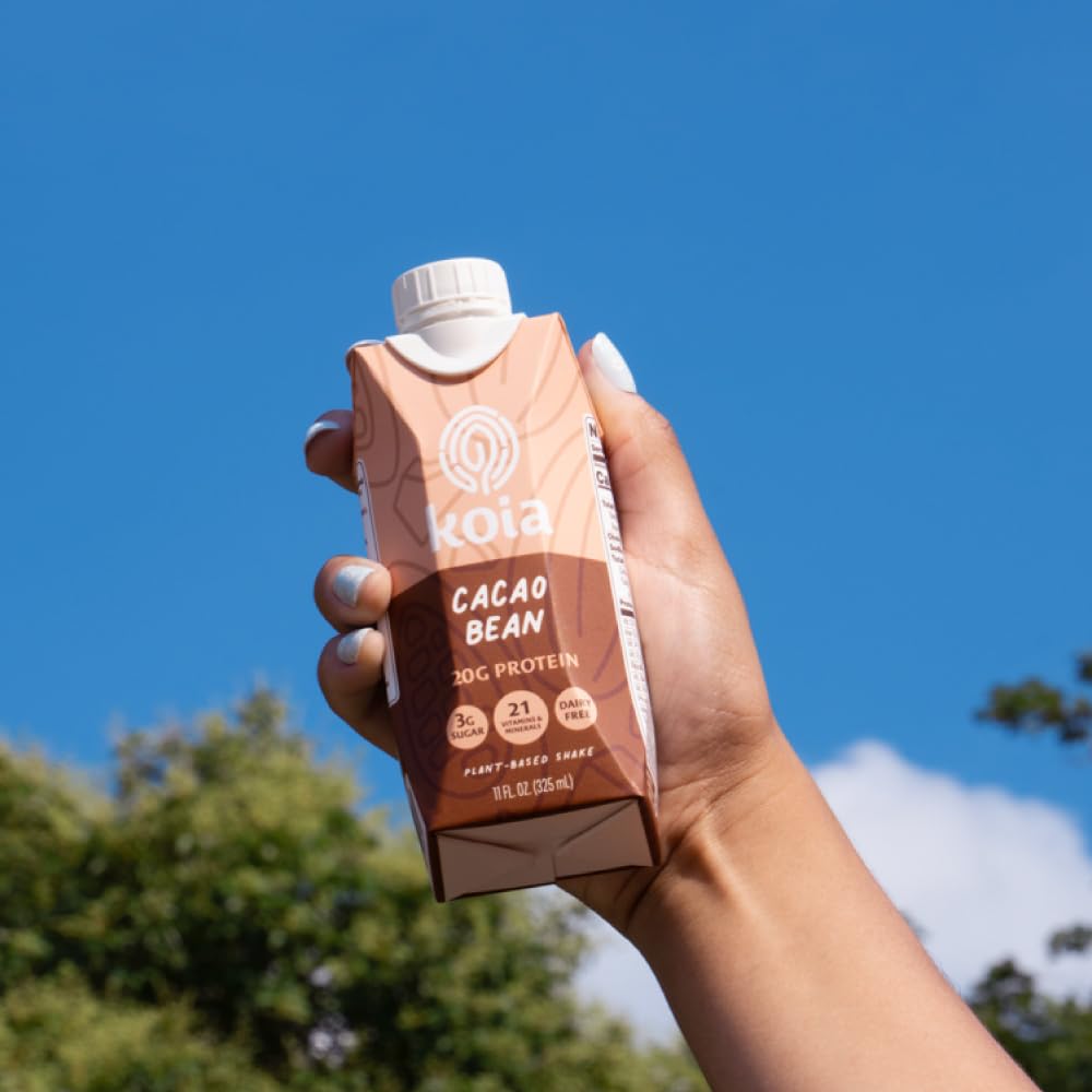 Koia 21 vitamins and minerals panel on bottle supports daily nutrient needs.