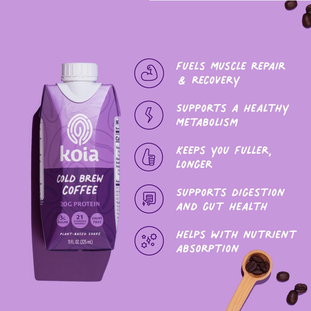 Koia 3g sugar shake bottle highlighting light sweetness for nourishment