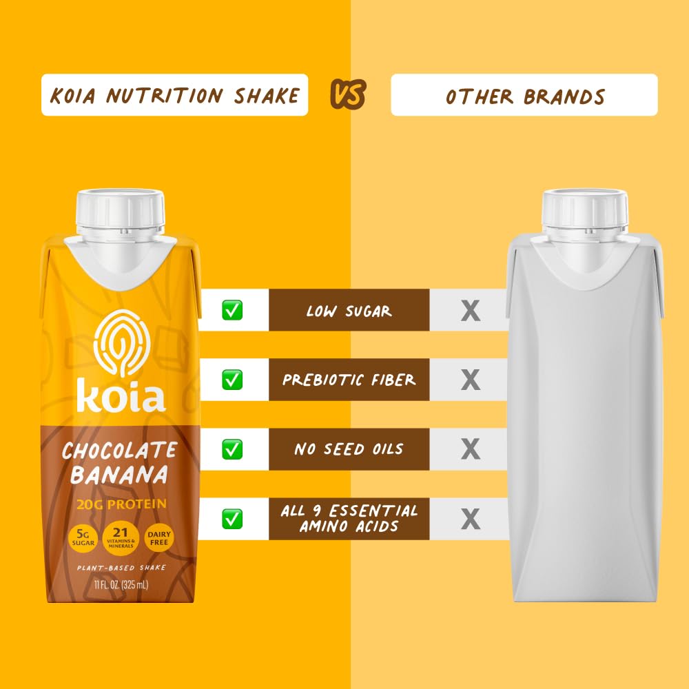 Koia shake featured in a morning routine for a quick protein boost.