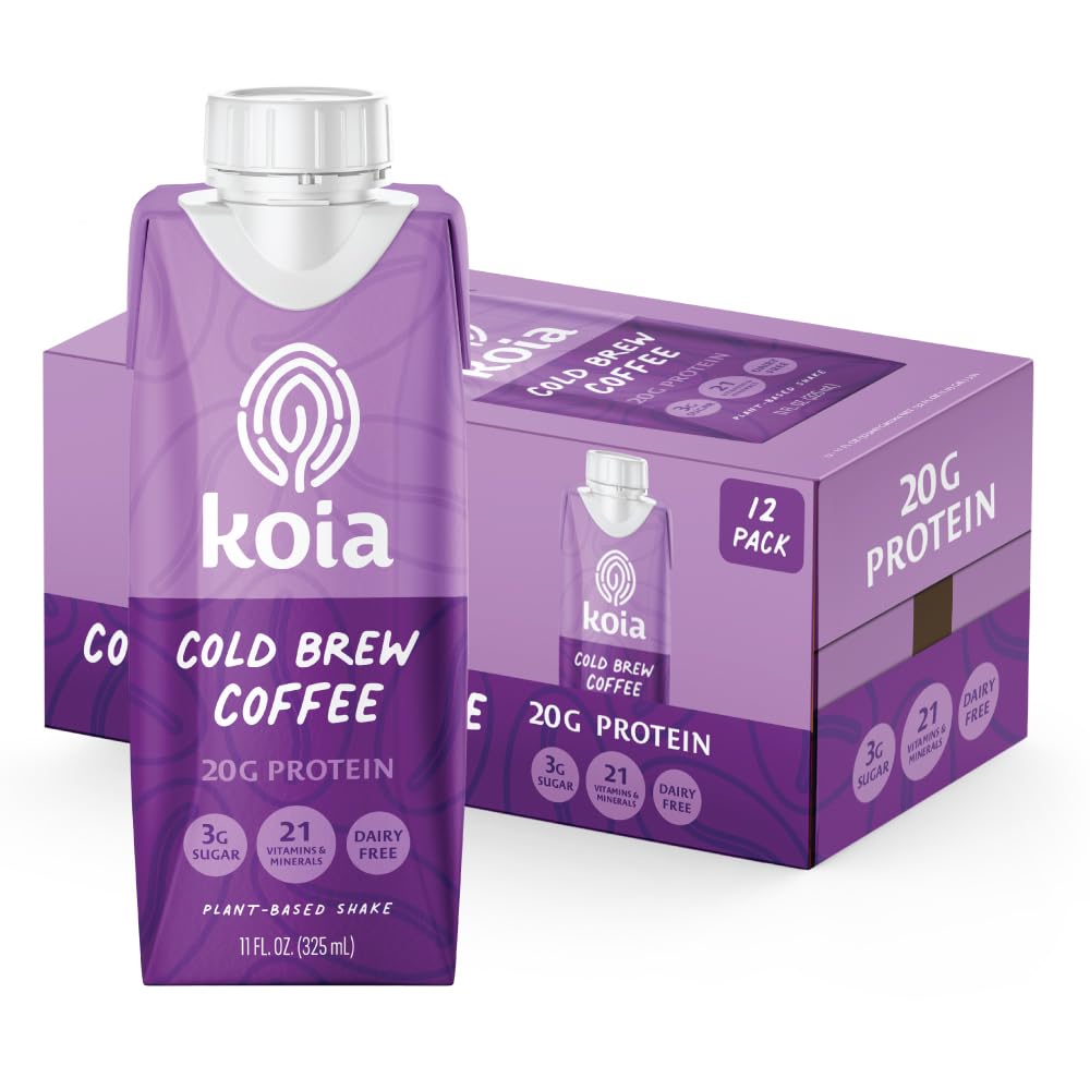 Koia cold brew coffee shake bottle for on-the-go energy and plant-based protein
