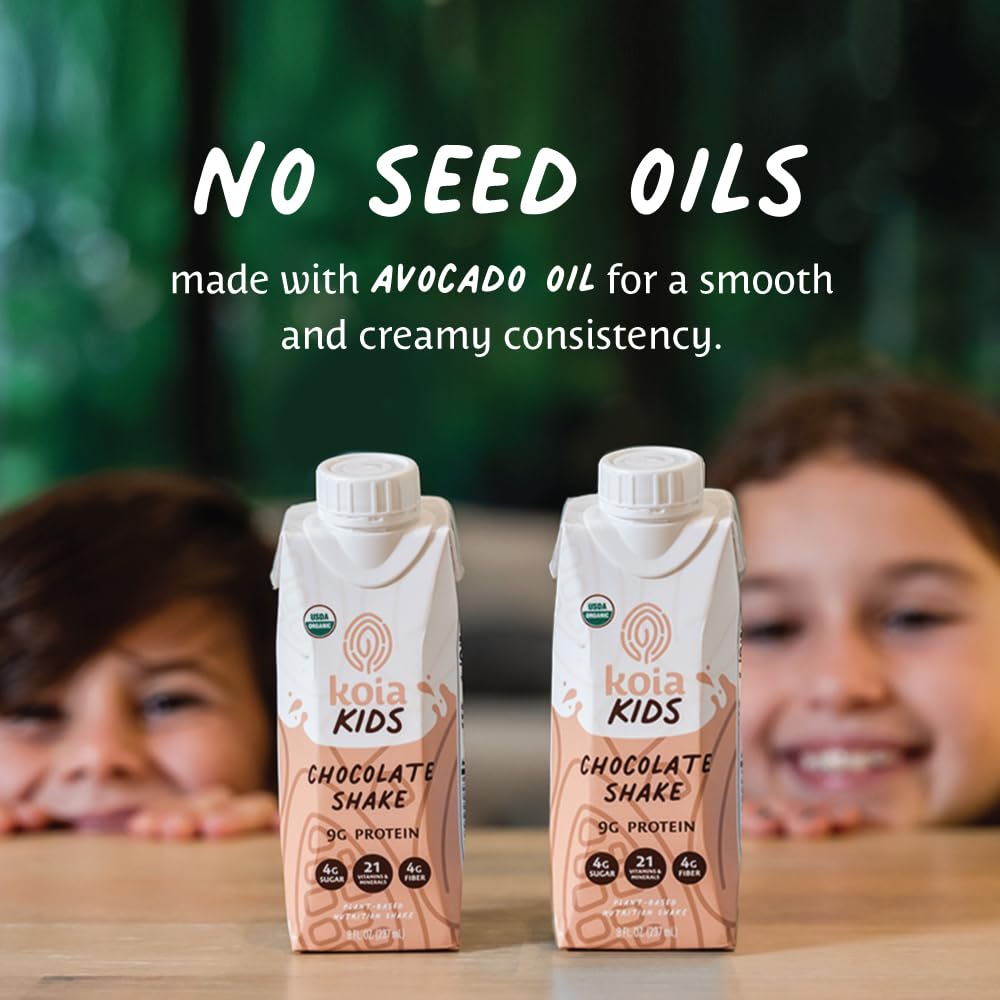 Koia Kids chocolate shake 12-pack packaging for convenient school snacks