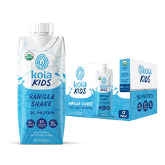 Koia Kids Vanilla ready-to-drink bottle offering creamy plant-based nutrition on the go.