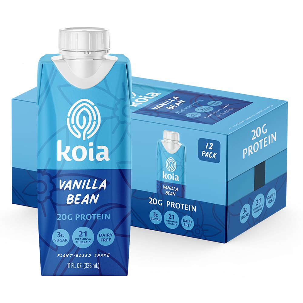 Koia Vanilla Bean protein shake bottle for on-the-go meals.