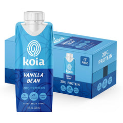 Koia Vanilla Bean protein shake bottle for on-the-go meals.