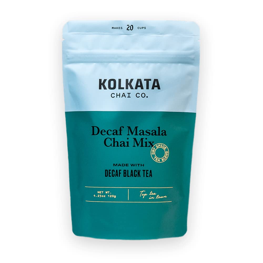 Kolkata Chai Co decaf masala chai pack ready to brew a rich caffeine-free cup