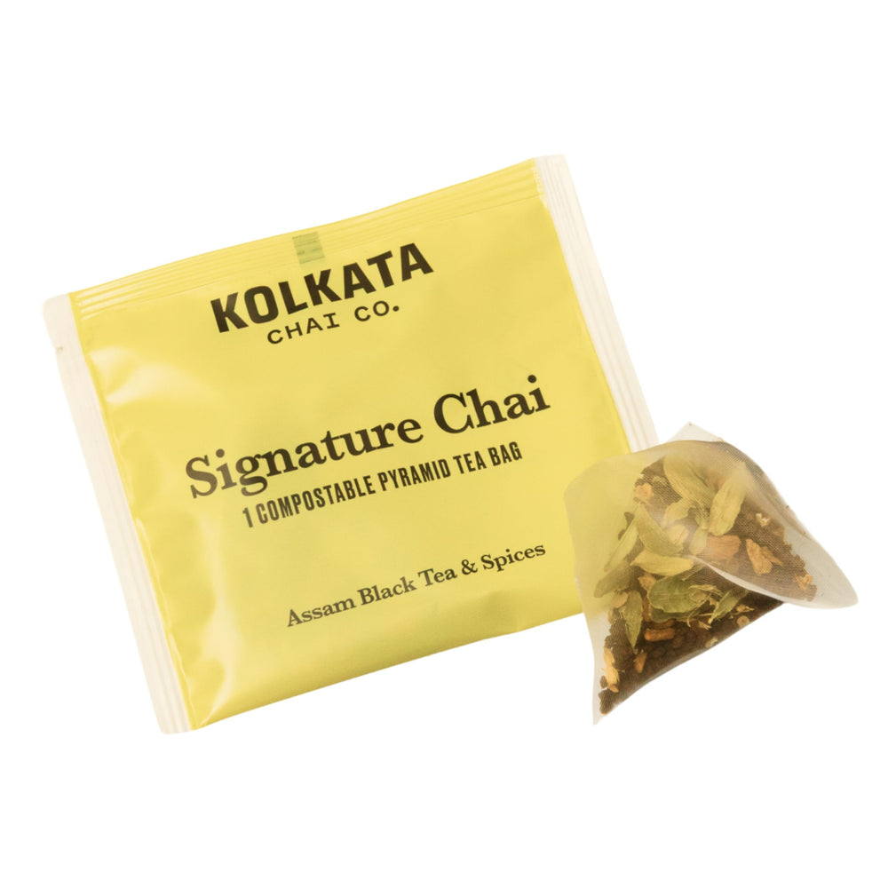 Kolkata Chai Co Organic Assam tea leaves ready for slow-steep brewing