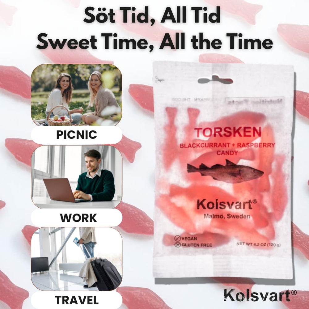 Kolsvart Malmö artistry on wrapper hints premium tradition-inspired candy