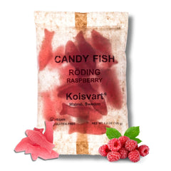 Kolsvart raspberry gummy bites offer a bright, fruity treat for a quick snack.