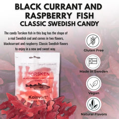 Kolsvart raspberry gummy emphasizes bright taste and gluten-free indulgence