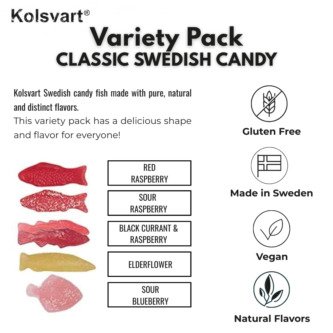 Kolsvart sour raspberry candy close-up, vibrant red color and juicy bite.