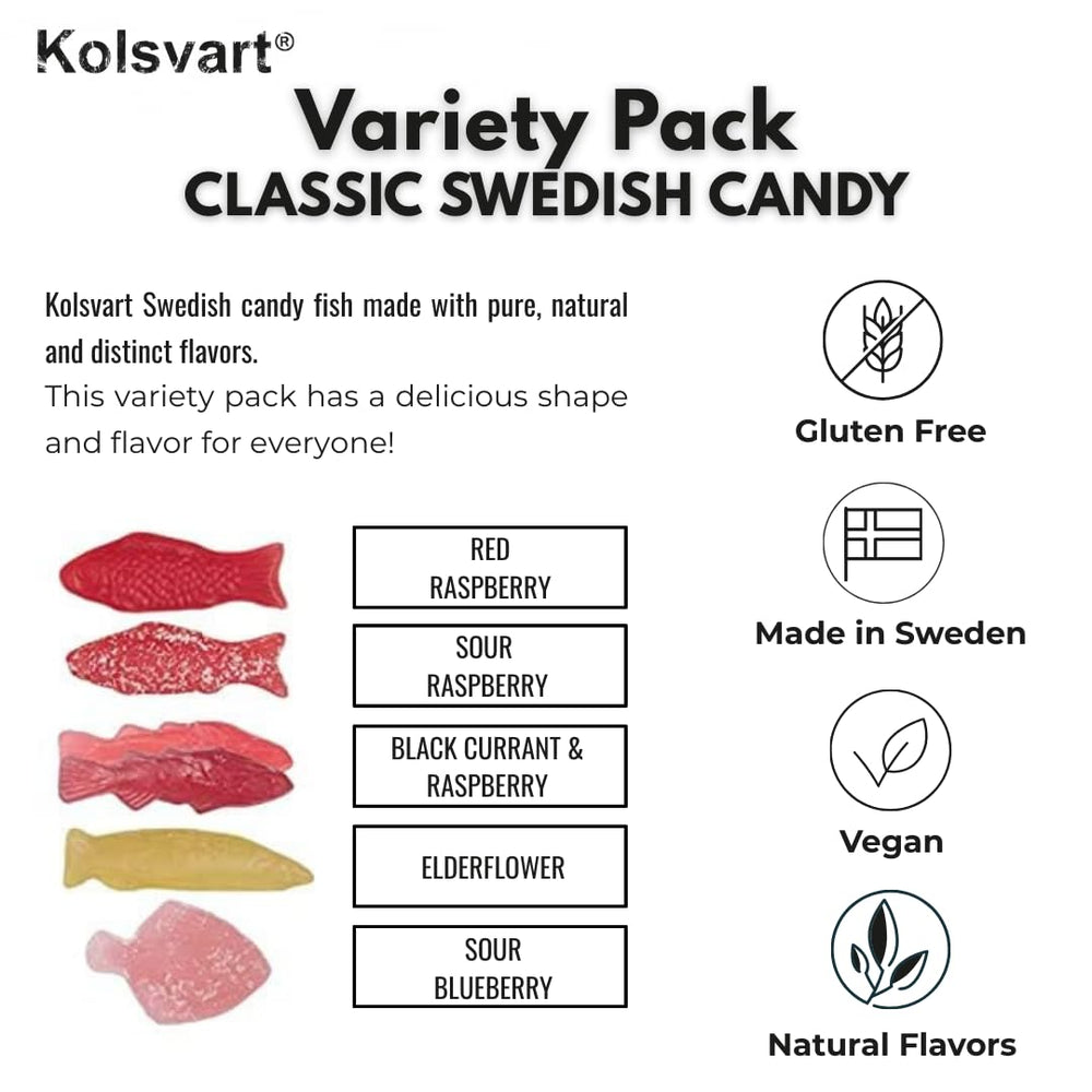 Kolsvart sour raspberry candy close-up, vibrant red color and juicy bite.