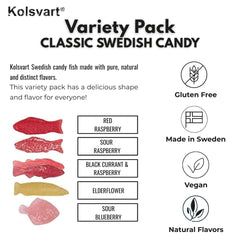 Kolsvart sour raspberry candy close-up, vibrant red color and juicy bite.