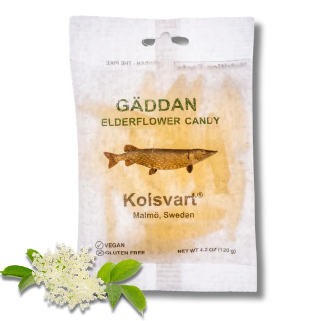 Kolsvart torsken-shaped Swedish candy—playful summer snack for sharing
