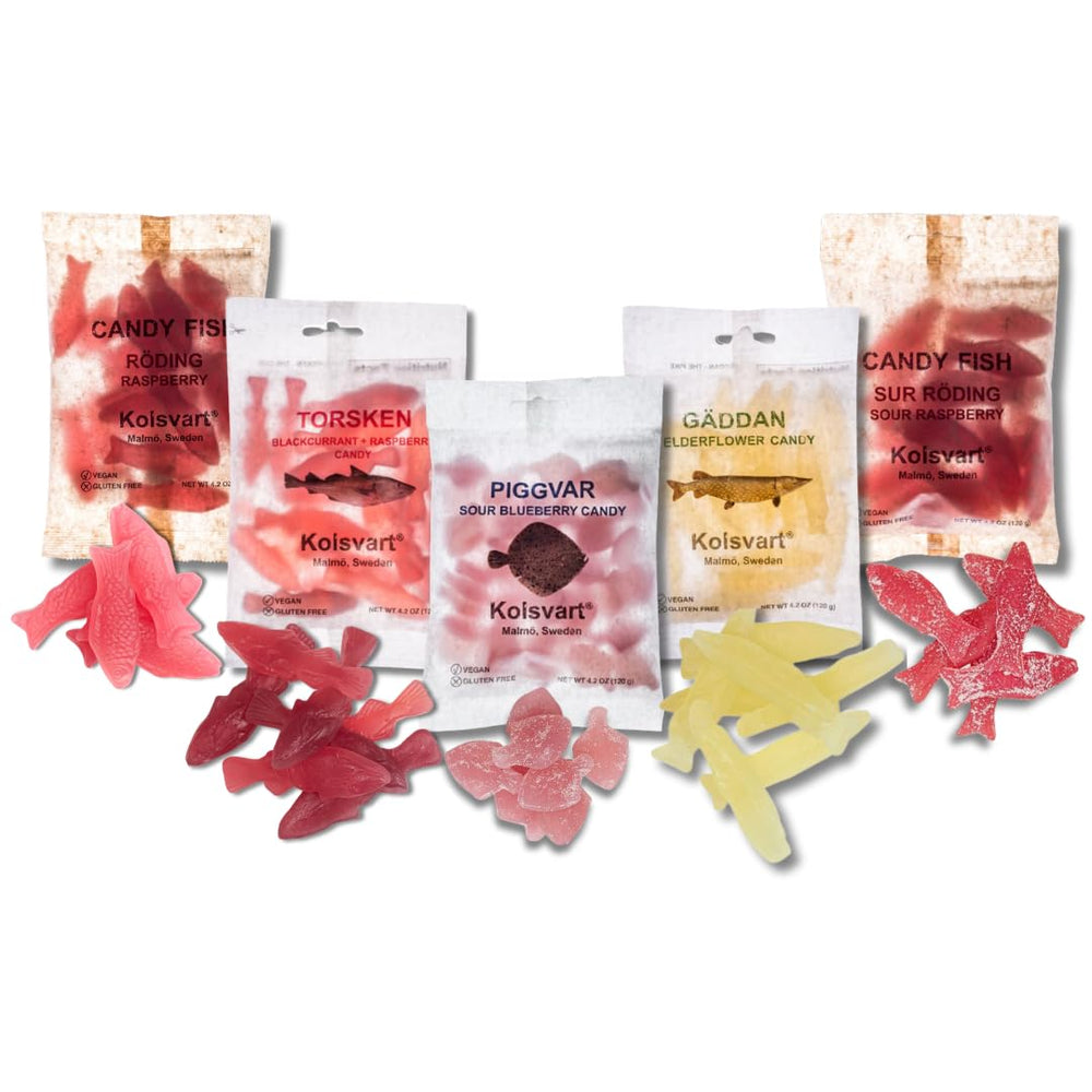Kolsvart Swedish Candy Variety Pack front view, ideal for gifting and sharing.