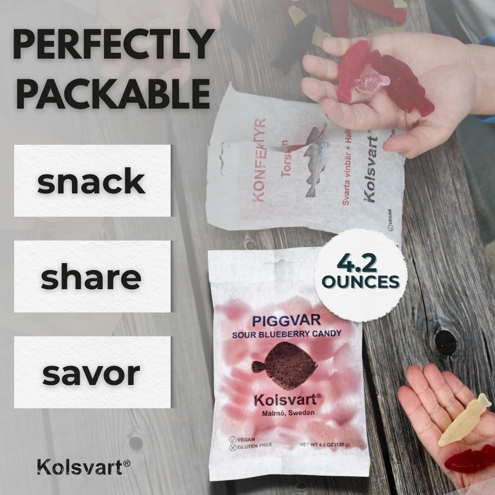 Kolsvart tree-nut free gummy pack, safe for nut-sensitive households.