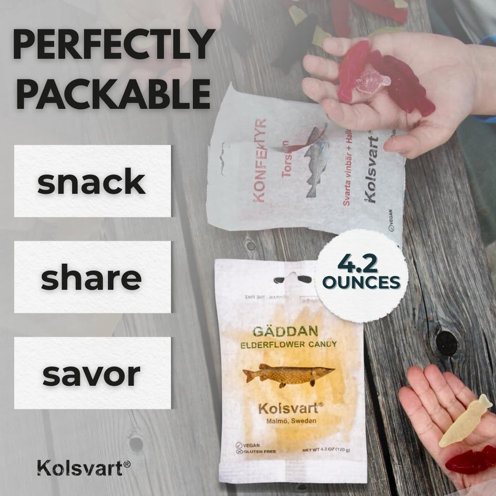 Kolsvart vegan gluten-free candy—perfect for plant-based diets and on-the-go treats