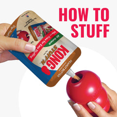 KONG Classic toy filled with Stuff’N for longer play sessions.