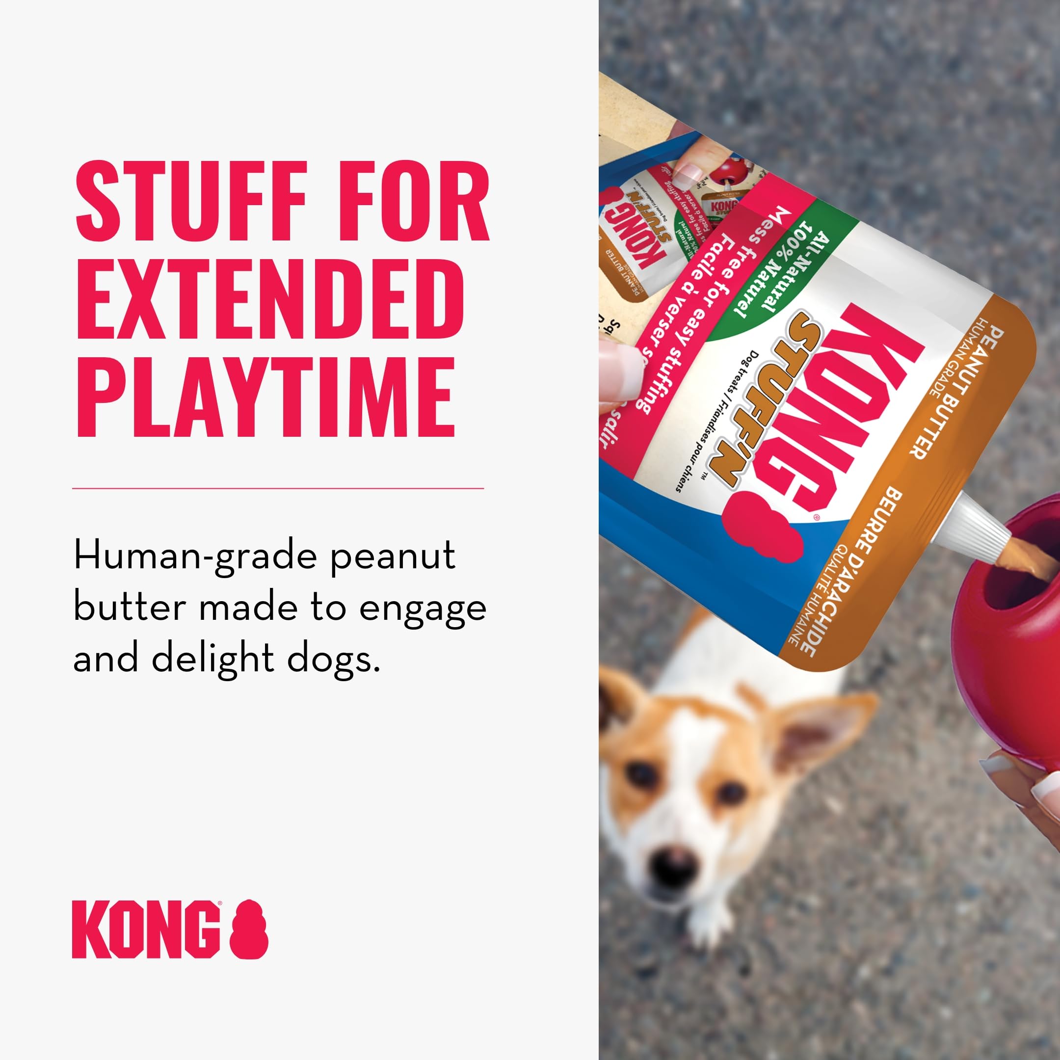 KONG Stuff’N peanut butter used to stuff a dog toy for enrichment.
