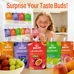 KONJOY Konjac Jelly on-the-go pack, ideal for travel or work.