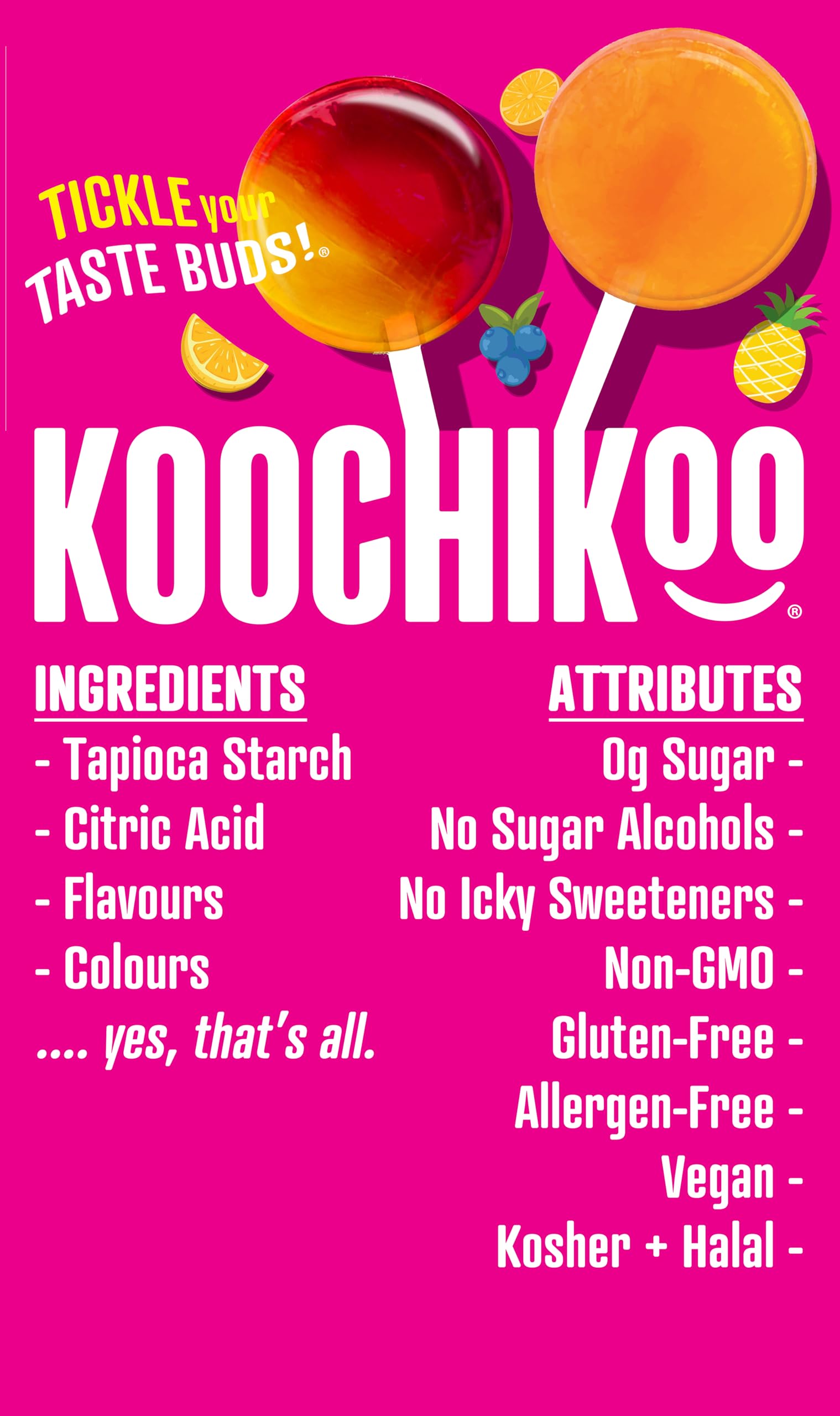 Label highlights fiber content with over 5 g per lollipop for mindful snacking.