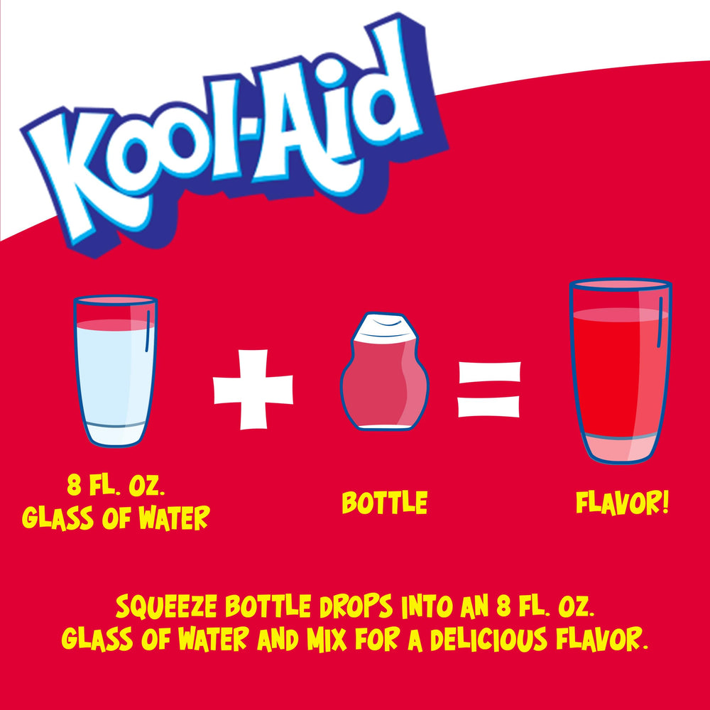 Kool-Aid Cherry liquid drink artificial flavor label highlights cherry taste