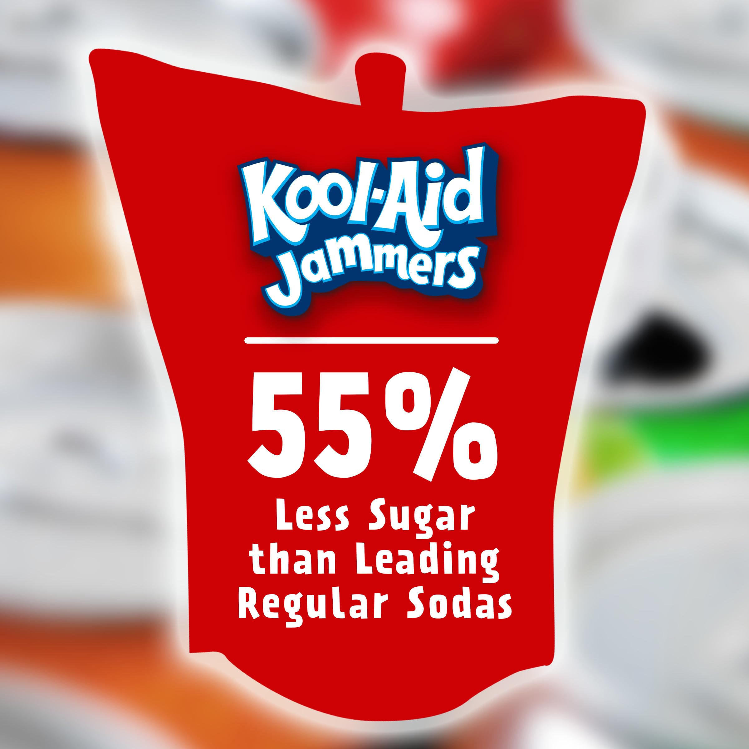 Kool-Aid Jammers Cherry pouches, vibrant flavor for snack breaks.