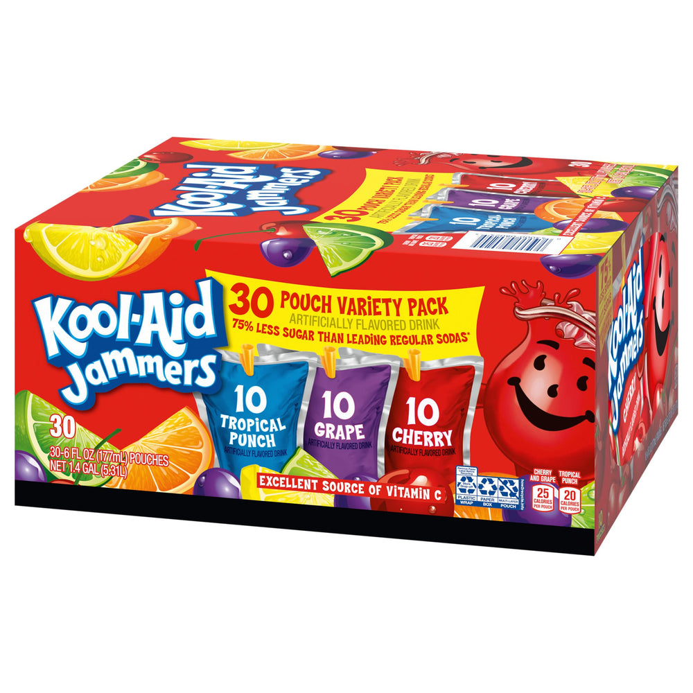 Kool-Aid Jammers family snack time with three flavors visible.