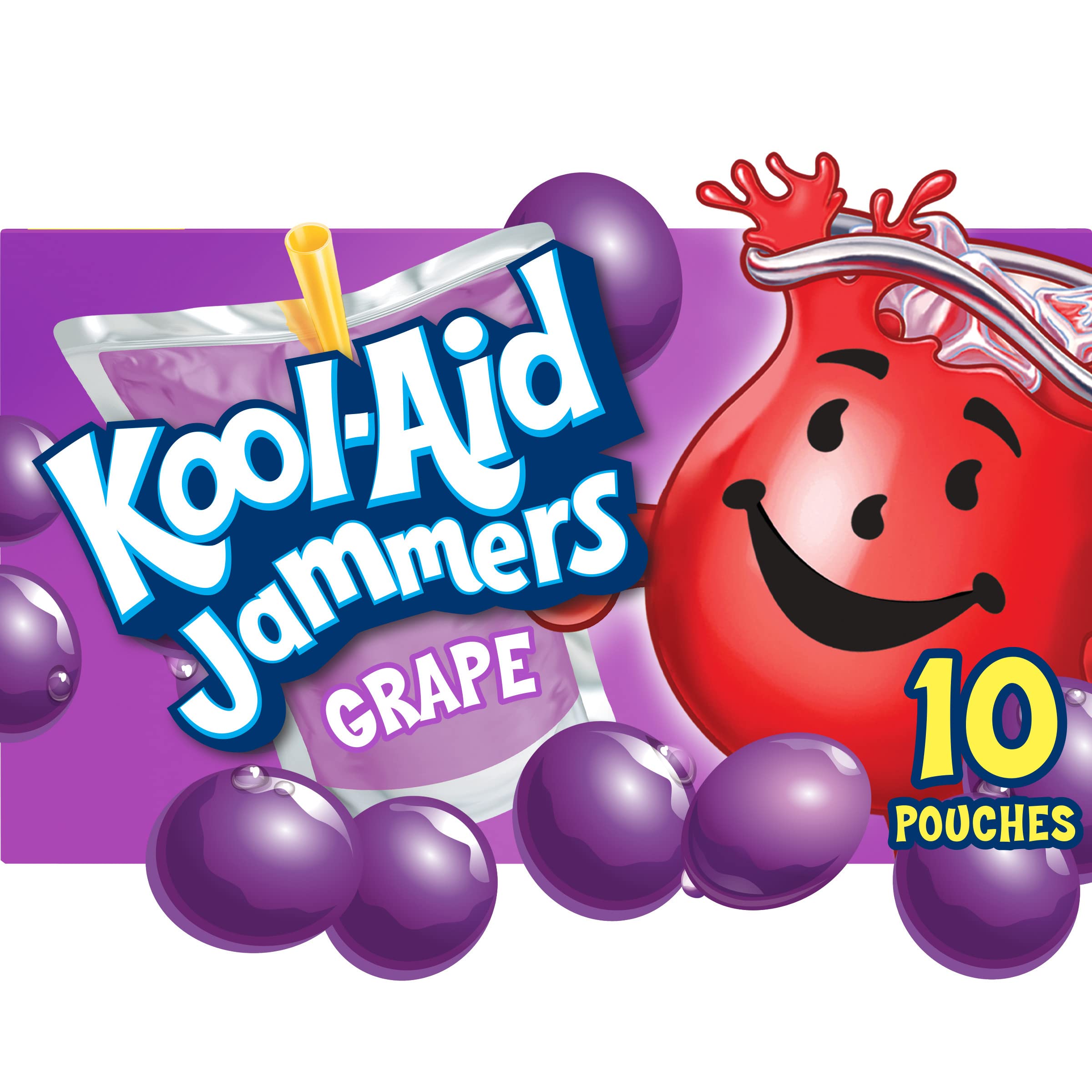 Kool-Aid Jammers Grape pouch on the go, ideal for lunchboxes