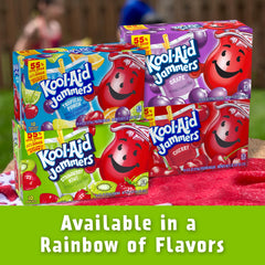 Kool-Aid Jammers strawberry-kiwi pouch opened to enjoy.