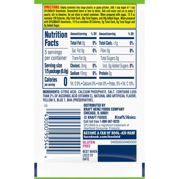 Kool-Aid lemon-lime packet close-up highlighting citrus flavor