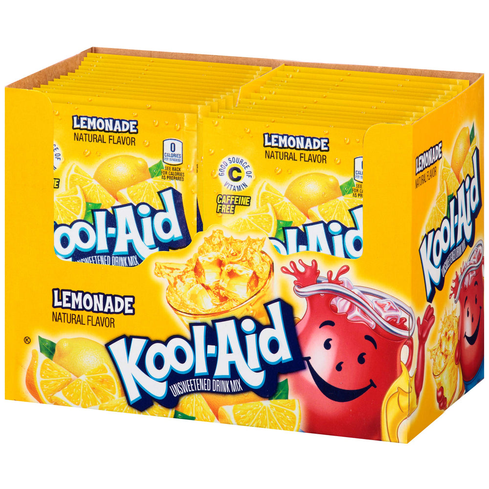 Kool-Aid Lemonade on a kids table adds color