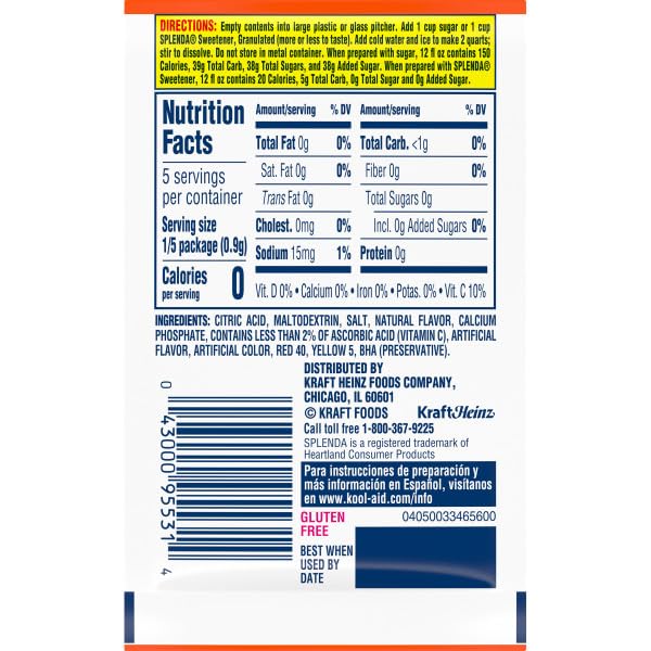 Kool-Aid Orange 48-count packets for family drinks.