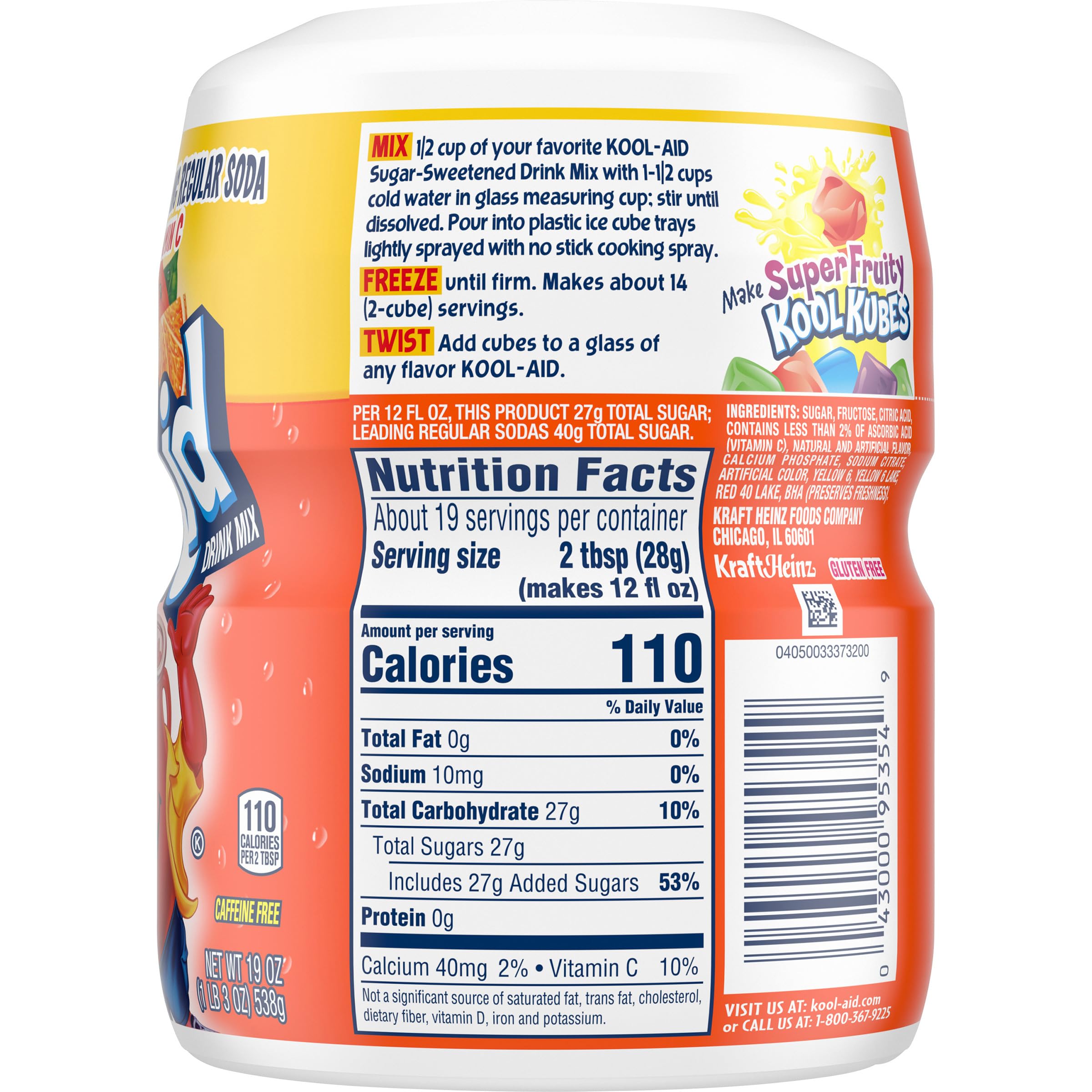 Kool-Aid Orange Drink Mix with family scene for versatile home use.