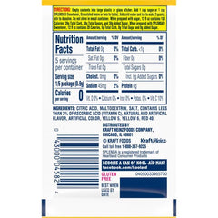 Close-up of Kool-Aid Peach Mango packets for quick, kid-friendly beverages
