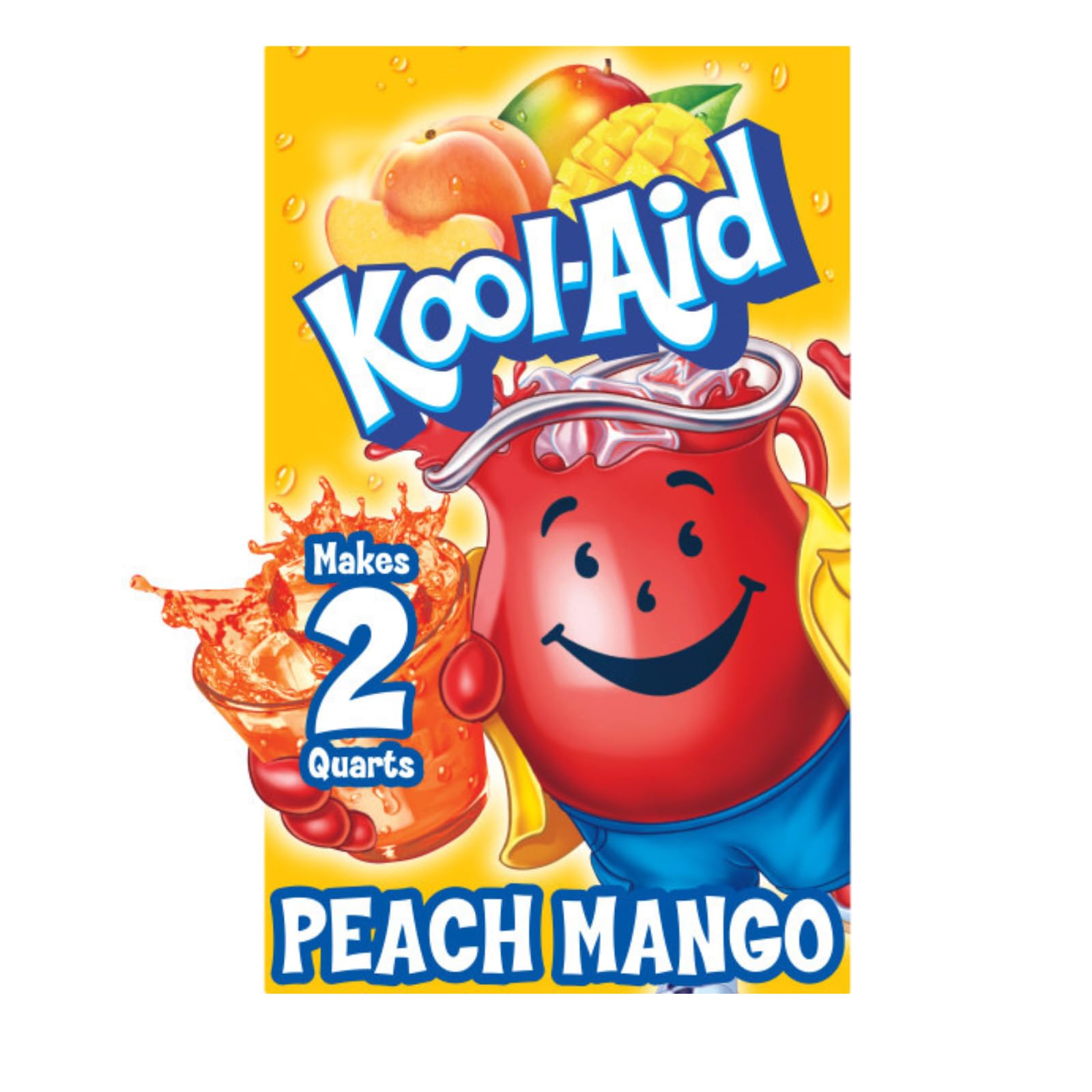 Kool-Aid Peach Mango packets ready to mix for refreshing drinks