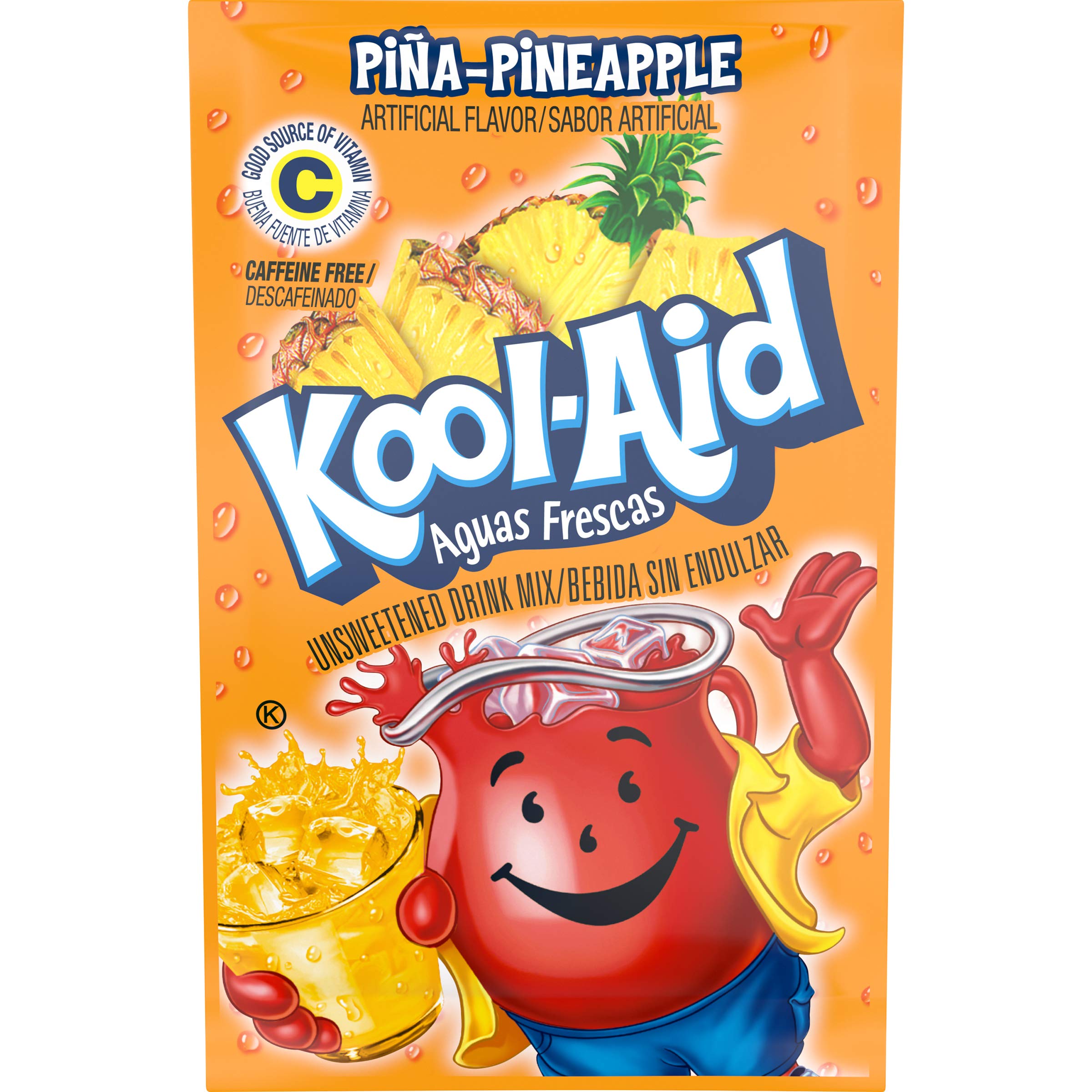 Kool-Aid pina-pineapple powder packet front view for Aguas Frescas