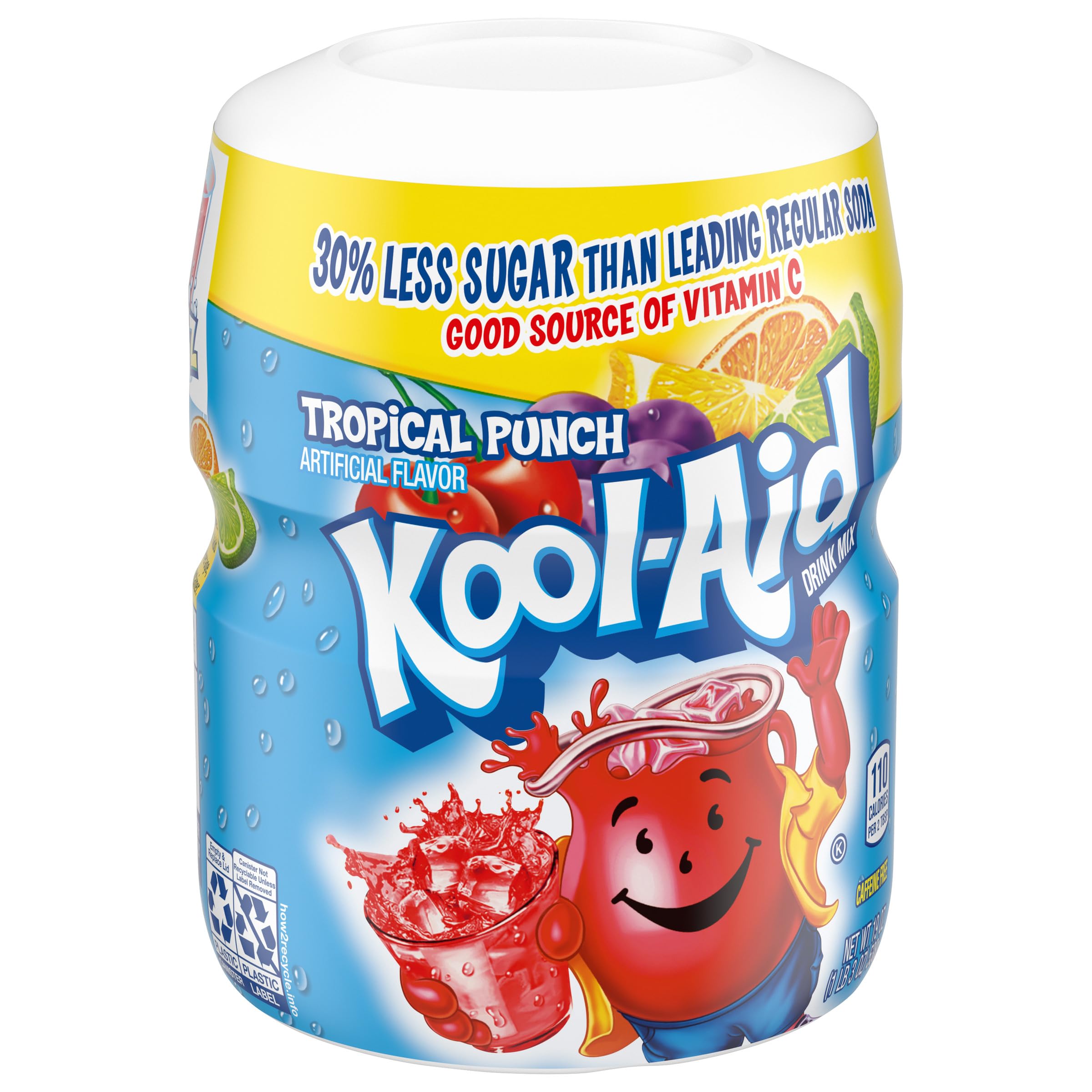 Kool-Aid Tropical Punch glass shows vibrant color and aroma.