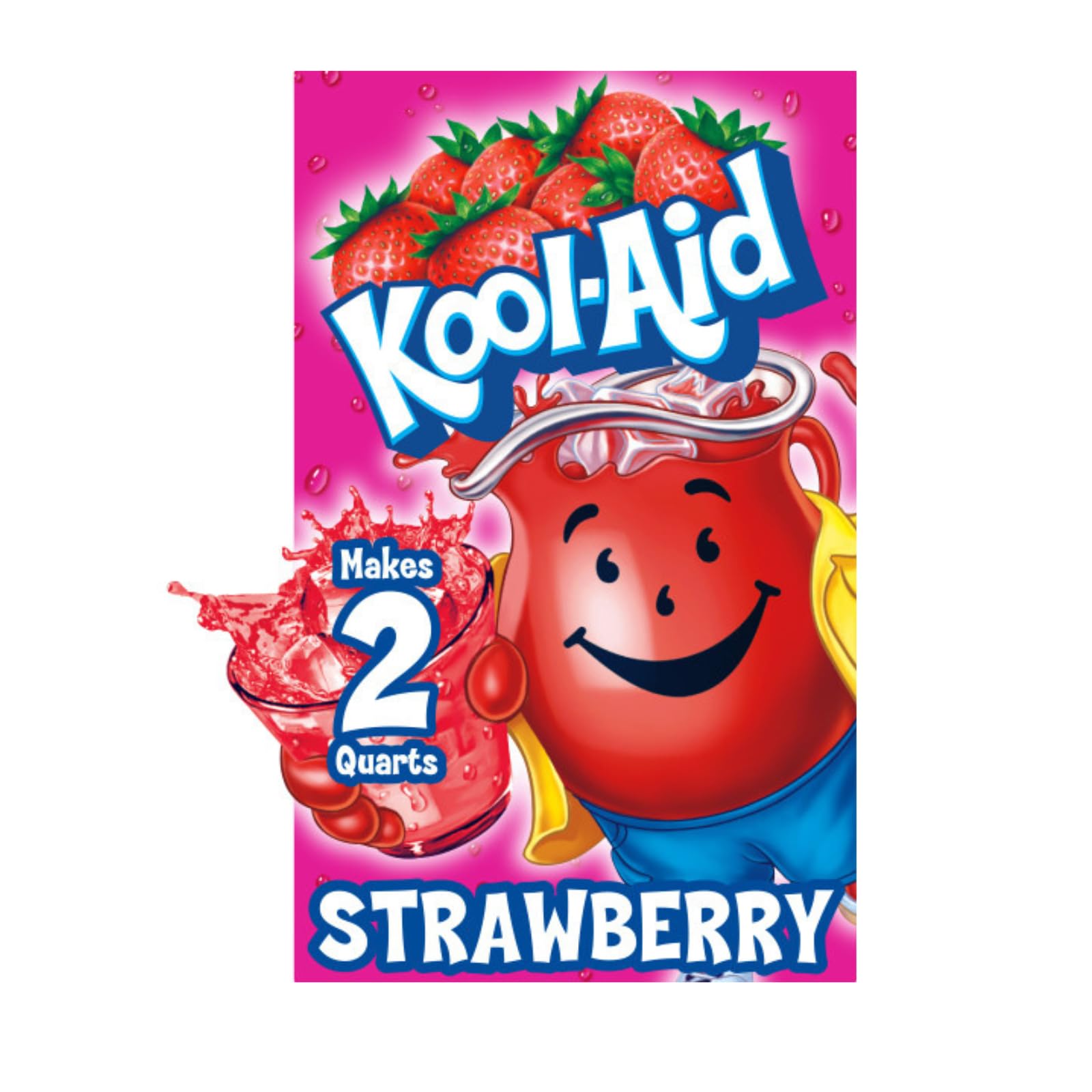 Kool-Aid Unsweetened Strawberry powder packet for quick, customizable beverages