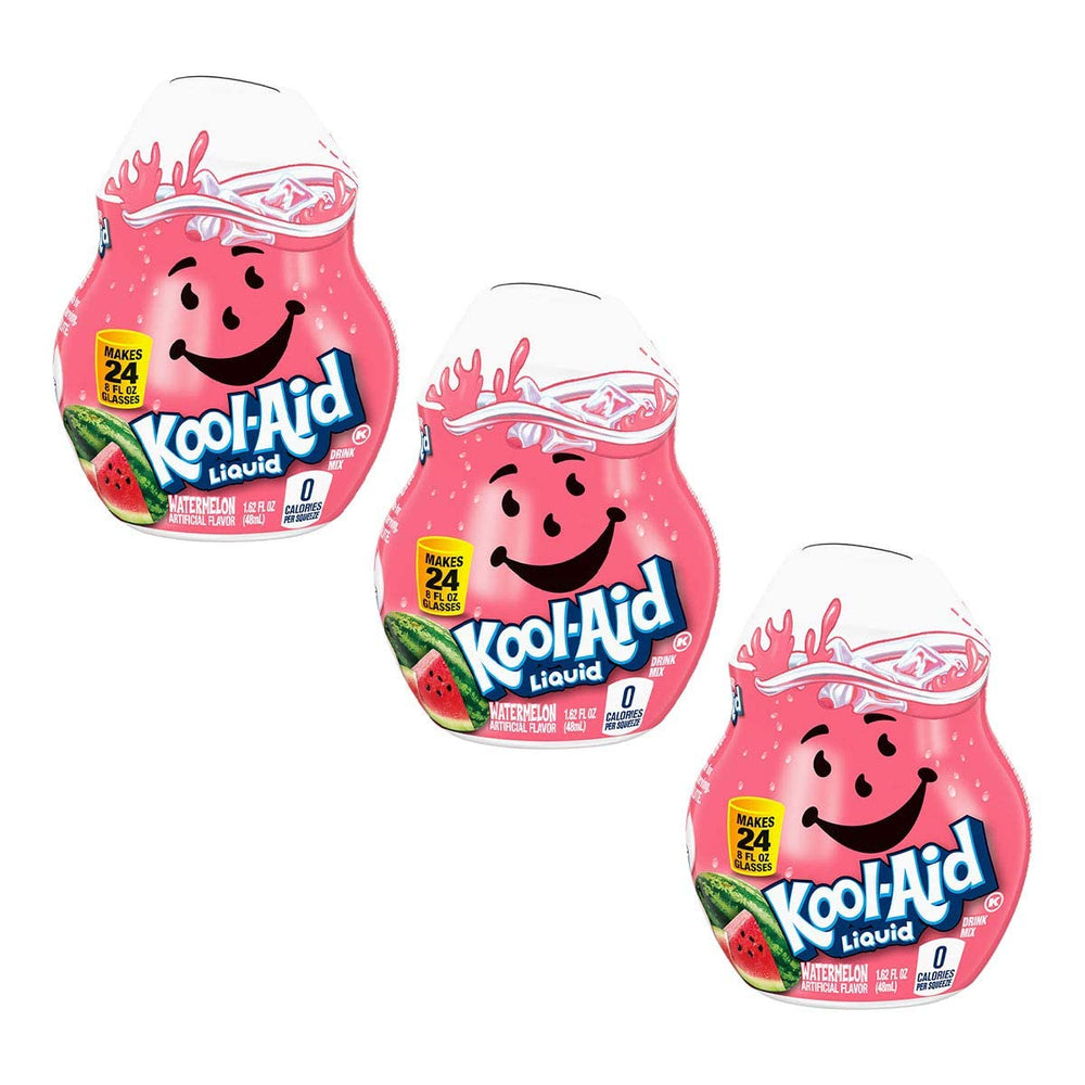 Kool-Aid Watermelon Liquid Drink Mix bottle for on-the-go hydration.