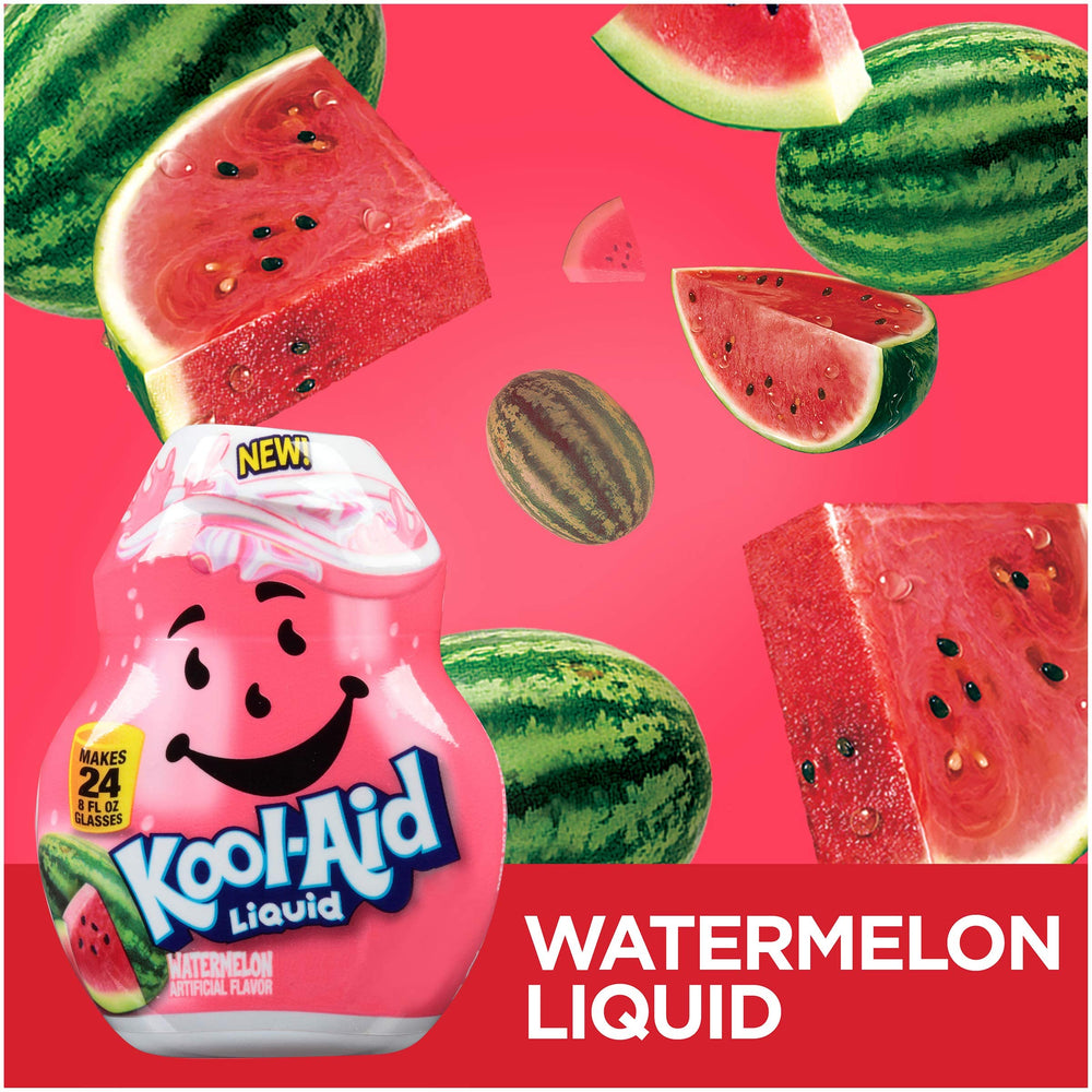 Kool-Aid Watermelon Liquid Drink Mix family-friendly flavor for all ages.