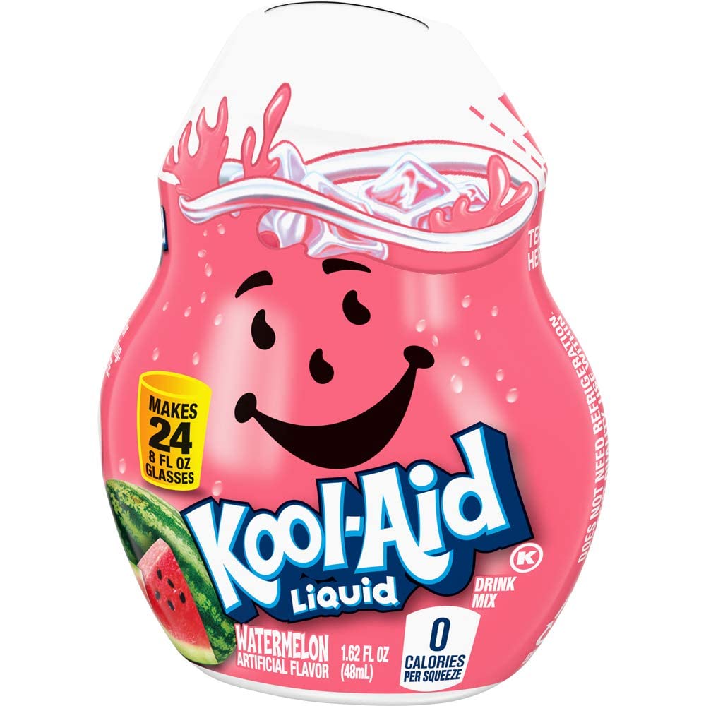 Kool-Aid Watermelon Liquid Drink Mix zero sugar option.