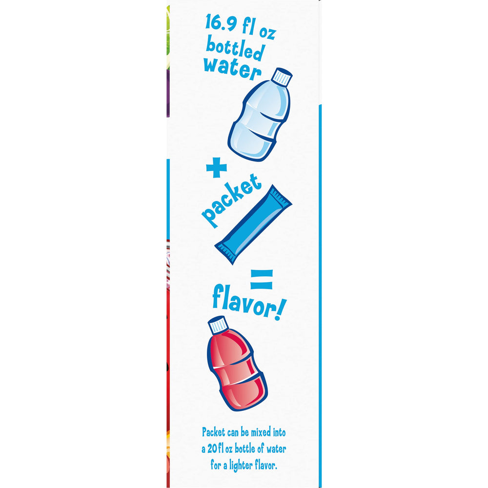 Kool-Aid Zero Sugar tropical punch on-the-go box display in a store setting.