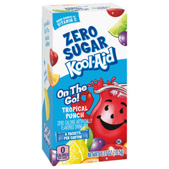 Kool-Aid Zero Sugar tropical punch on-the-go single-serve packet for travel.