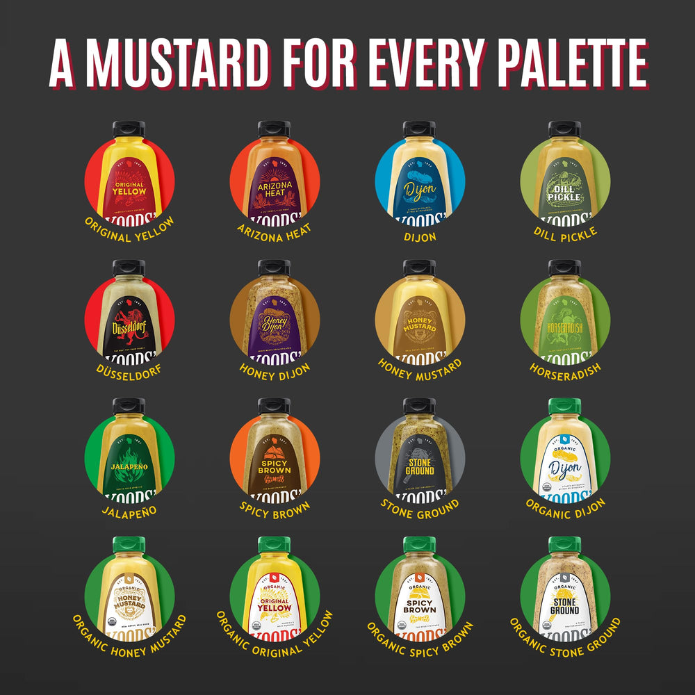 Koops' Dusseldorf Mustard 2-pack display, kosher and gluten-free option