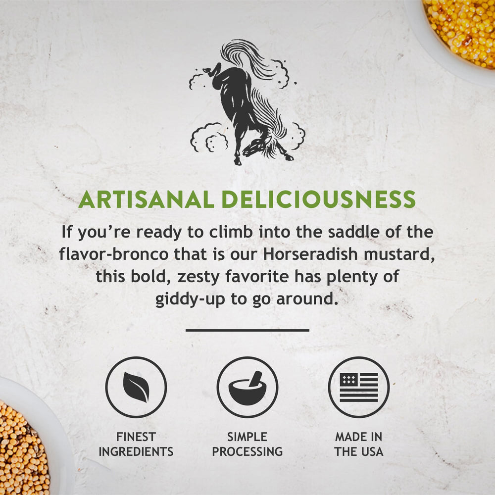 Koops' Horseradish Mustard on a burger boosts savory notes with spicy bite