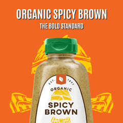 Close-up of mustard seeds and organic ingredients in Koops' mustard